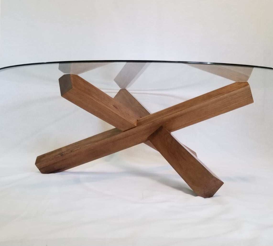 3-Sided Solid Oak Table Base