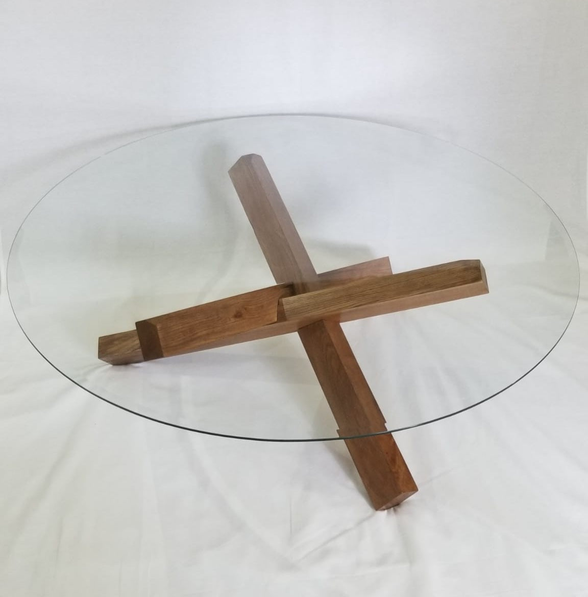 3-Sided Solid Oak Table Base