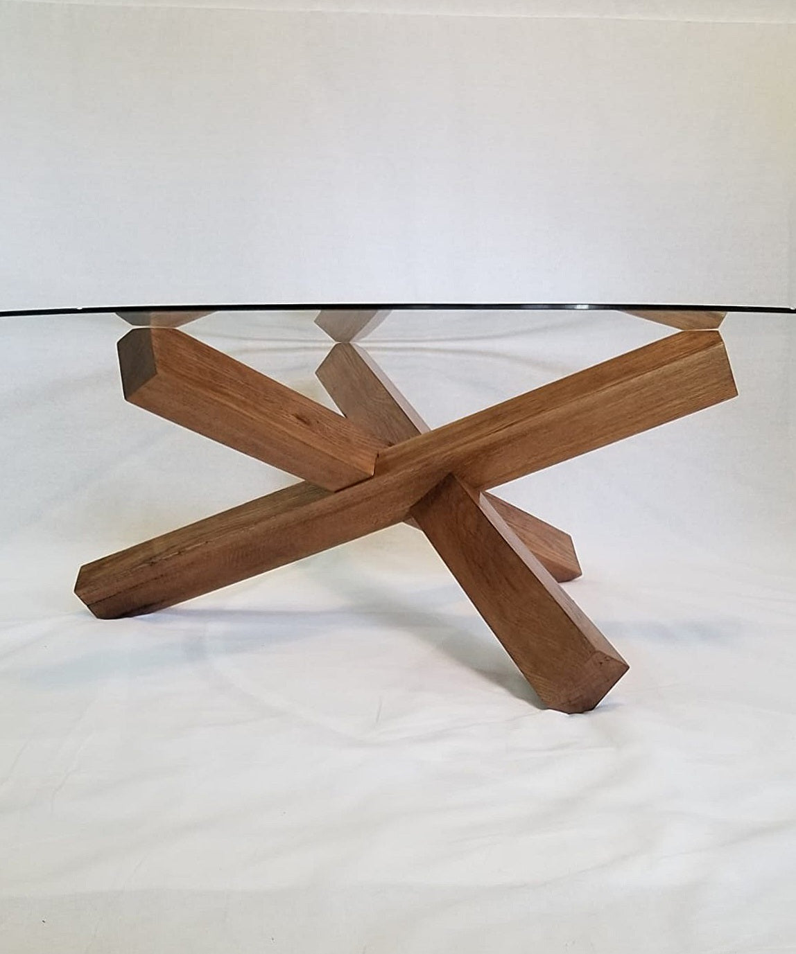 3-Sided Solid Oak Table Base