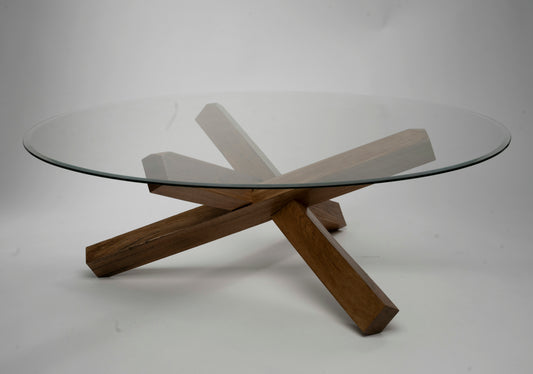 3-Sided Solid Oak Table Base
