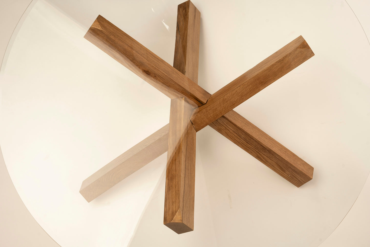 3-Sided Solid Oak Table Base