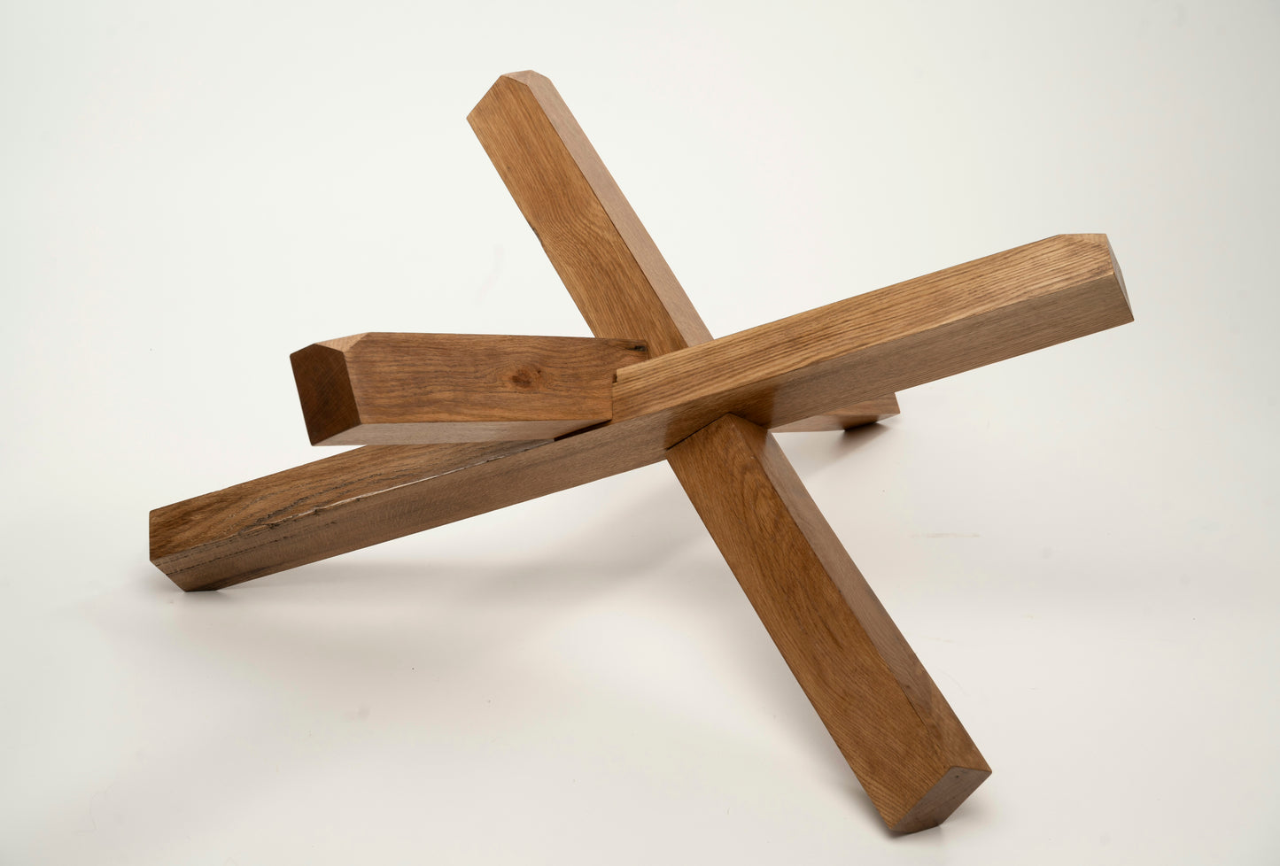 3-Sided Solid Oak Table Base